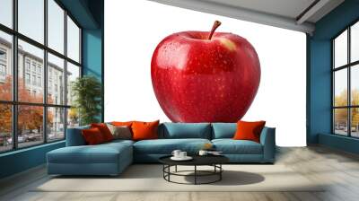 a red apple on Transparent background Generative AI Wall mural