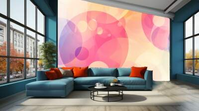 abstract background with colorful circles, pastel colors, in the style of watercolor Generative AI Wall mural