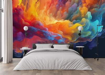 abstract colorful cloud Generative AI Wall mural