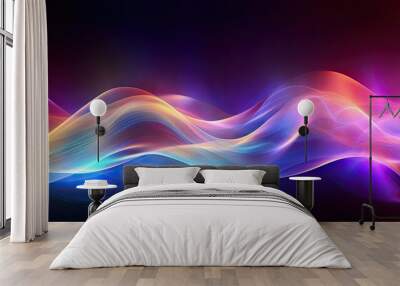 abstract light shaped wave background Generative AI Wall mural