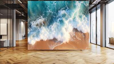 an aerial picture of an ocean wave Generative AI Wall mural