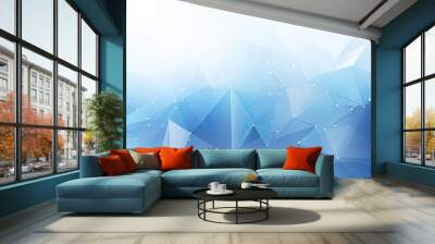 background for an information technology company or background with blue triangles generative ai Wall mural