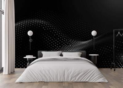 Black abstract background with carbon texture, dots and gradient in modern style Generative AI Wall mural