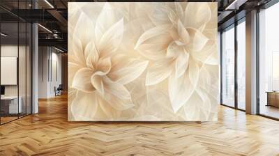 Elegant petals in soft beige and cream, creating an ethereal floral background with a touch of luxury Generative AI Wall mural