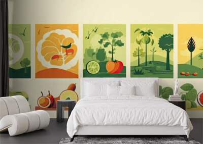 natural food collection Generative AI Wall mural