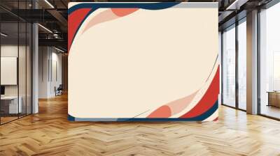 Red, white, and blue rectangular frame on a cream-colored background presentation design with copy space in the center Generative AI Wall mural