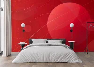 Red background, geometric lines and shapes gradient background, simple layout Generative AI Wall mural