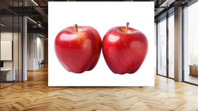 two red apples on Transparent background Generative AI Wall mural