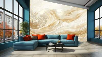 vintage gold abstract line background illustration Generative AI Wall mural