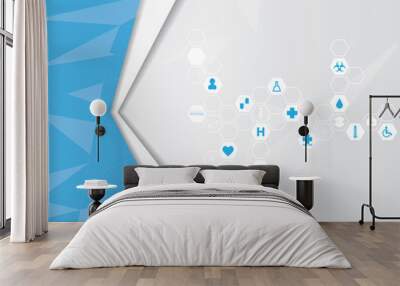 Abstract molecules medical background. Wall mural