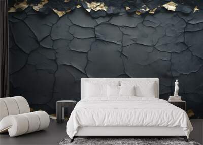 torn ripped papper backgound black vintage color Wall mural