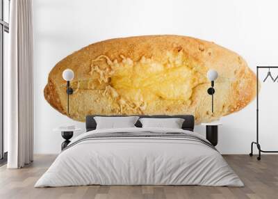 Cornbread baked with cheese. isolate on white background Wall mural