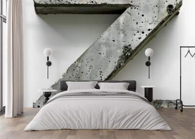 3D Concrete Z Letter with Rough Edges and Speckles Wall mural