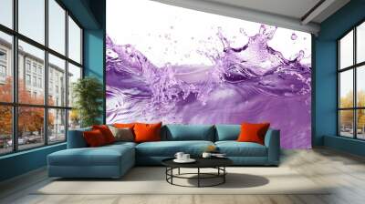 Purple water splash on white background. Wall mural