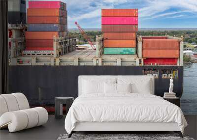 Cargo ship and transportation logistics Wall mural