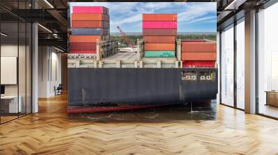 Cargo ship and transportation logistics Wall mural