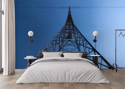 High voltage post or High voltage tower in Hungary Wall mural