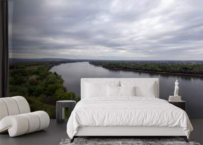 River Danube view from a cliff in Erd, Hungary Wall mural