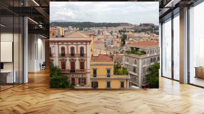 View of Cagliari on a cloudy summer day Wall mural