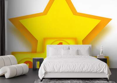 Winners podium with golden star Wall mural