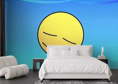 Relax face in yellow with wind 02 Wall mural