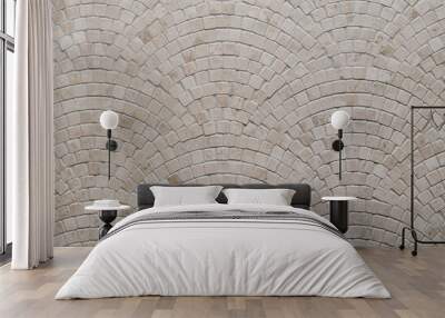 Beige mosaic tile texture on the bathroom wall Wall mural