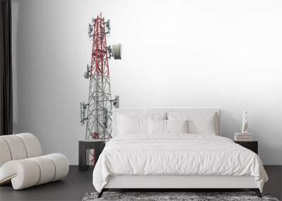 communication tower in thailand isolated on white Wall mural