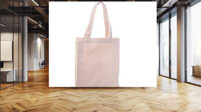 White cotton bag. Studio shot isolated on white Wall mural