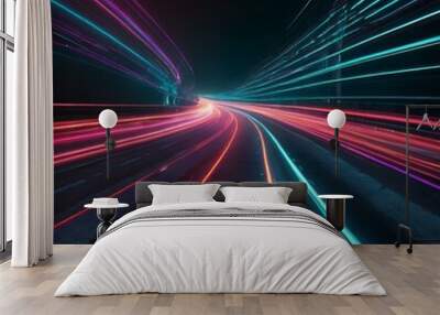 abstract speed lights Wall mural