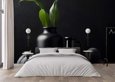 black still life and one bright accent Wall mural