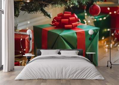 christmas tree and gifts Wall mural