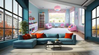 interior design of a playroom for children Wall mural