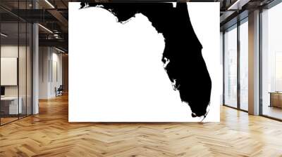 detailed b/w map of florida, usa Wall mural