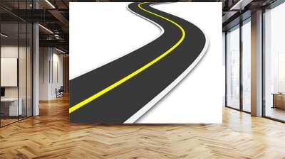 Twisty road. 3d rendered illustration. Wall mural