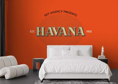 Vintage style font and alphabet for different designs. Havana typeface Wall mural