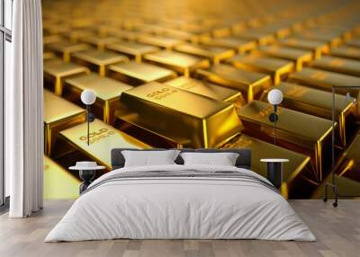 gold bars Wall mural