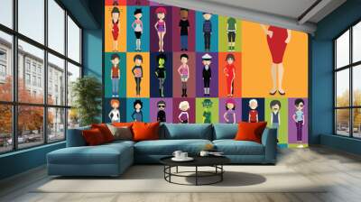 People avatar with full body and torso variations Wall mural