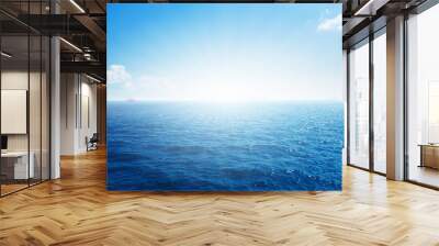 Background of blue sky and blue sea. Wall mural