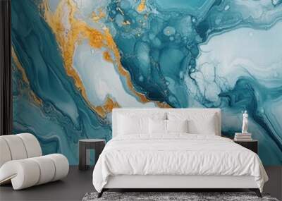 Texture color abstract background pattern art paint liquid blue effect Wall mural