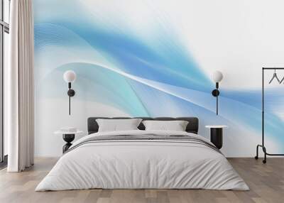 Light blue and white abstract background with mesh and smooth lines Wall mural