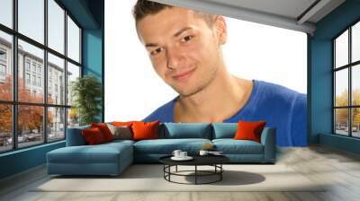 Young  man with blue t shirt Wall mural