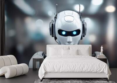 Smart AI robot machine high technology professional to the future background empty space for design Wall mural