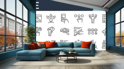 Set of 30 outline icons related to choice. Linear icon collection. Editable stroke. Vector illustration Wall mural