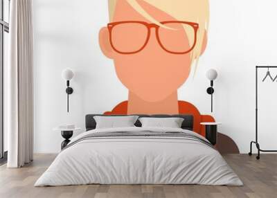 Hipster young woman avatar icon vector isolated Wall mural