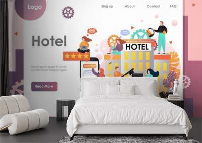 Hotel vector website landing page design template Wall mural