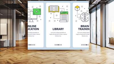 Vector modern thin line education concept web banner set Wall mural