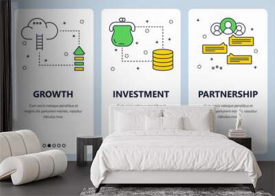 Vector modern thin line startup vertical web banner set Wall mural