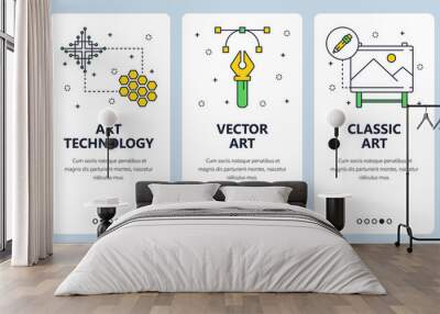 Vector modern thin line ui design vertical web banner set Wall mural