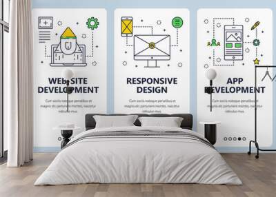 vector modern thin line web design concept banner set Wall mural