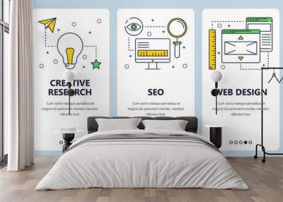 Vector modern thin line web development concept banners Wall mural